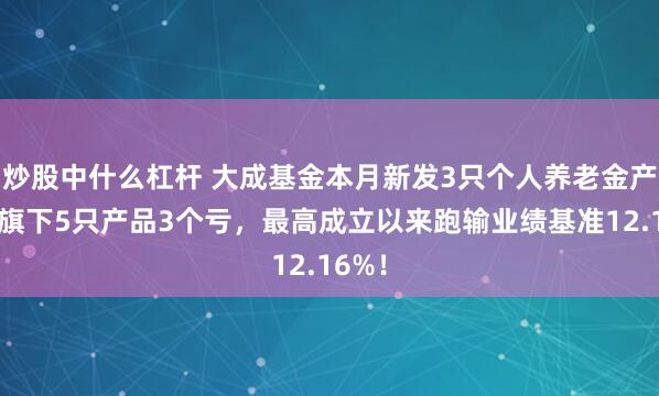 炒股中什么杠杆 大成基金本月新发3只个人养老金产品！旗下5只产品3个亏，最高成立以来跑输业绩基准12.16%！
