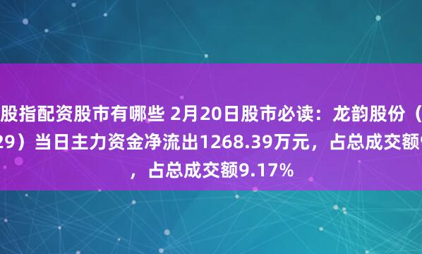 股指配资股市有哪些 2月20日股市必读：龙韵股份（603729）当日主力资金净流出1268.39万元，占总成交额9.17%