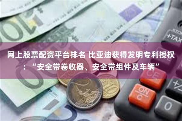 网上股票配资平台排名 比亚迪获得发明专利授权：“安全带卷收器、安全带组件及车辆”