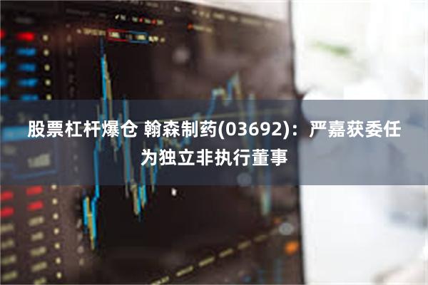 股票杠杆爆仓 翰森制药(03692)：严嘉获委任为独立非执行董事